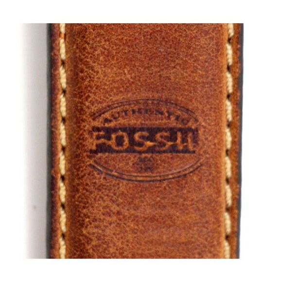 Fossil BROWN GENUINE LEATHER 1 1/8"Wd STITCH DRESS CASUAL MEN'S BELT 32/80 (X37 - Picture 7 of 16